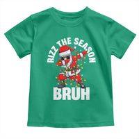 Funny Dabbing Santa Rizz Christmas Toddler T Shirt Rizz The Season Bruh Xmas Lights