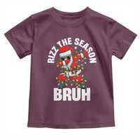 Funny Dabbing Santa Rizz Christmas Toddler T Shirt Rizz The Season Bruh Xmas Lights