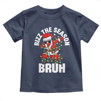 Funny Dabbing Santa Rizz Christmas Toddler T Shirt Rizz The Season Bruh Xmas Lights