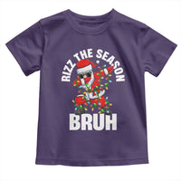 Funny Dabbing Santa Rizz Christmas Toddler T Shirt Rizz The Season Bruh Xmas Lights