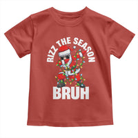 Funny Dabbing Santa Rizz Christmas Toddler T Shirt Rizz The Season Bruh Xmas Lights