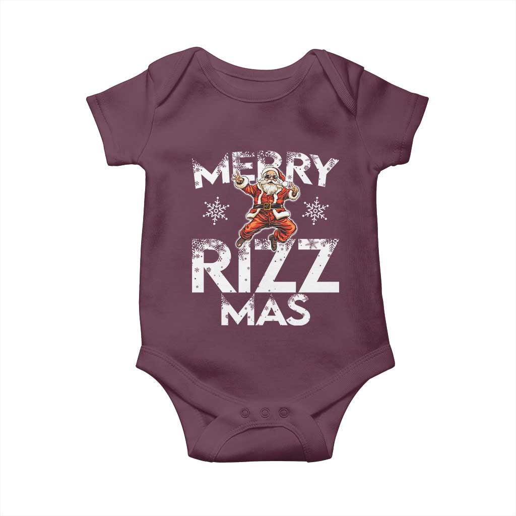 Funny Santa Rizz Christmas Baby Onesie Merry Rizz Mas Cool