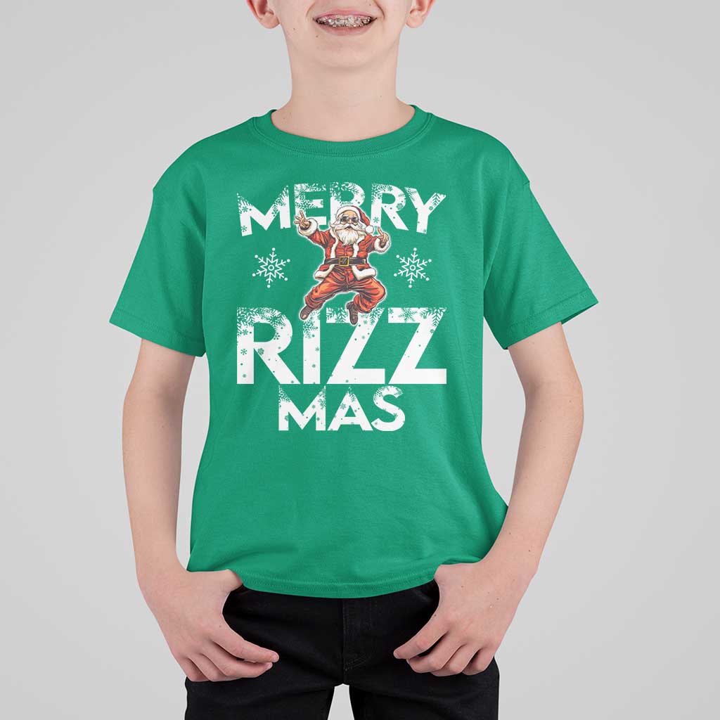 Funny Santa Rizz Christmas T Shirt For Kid Merry Rizz Mas Cool - Wonder Print Shop