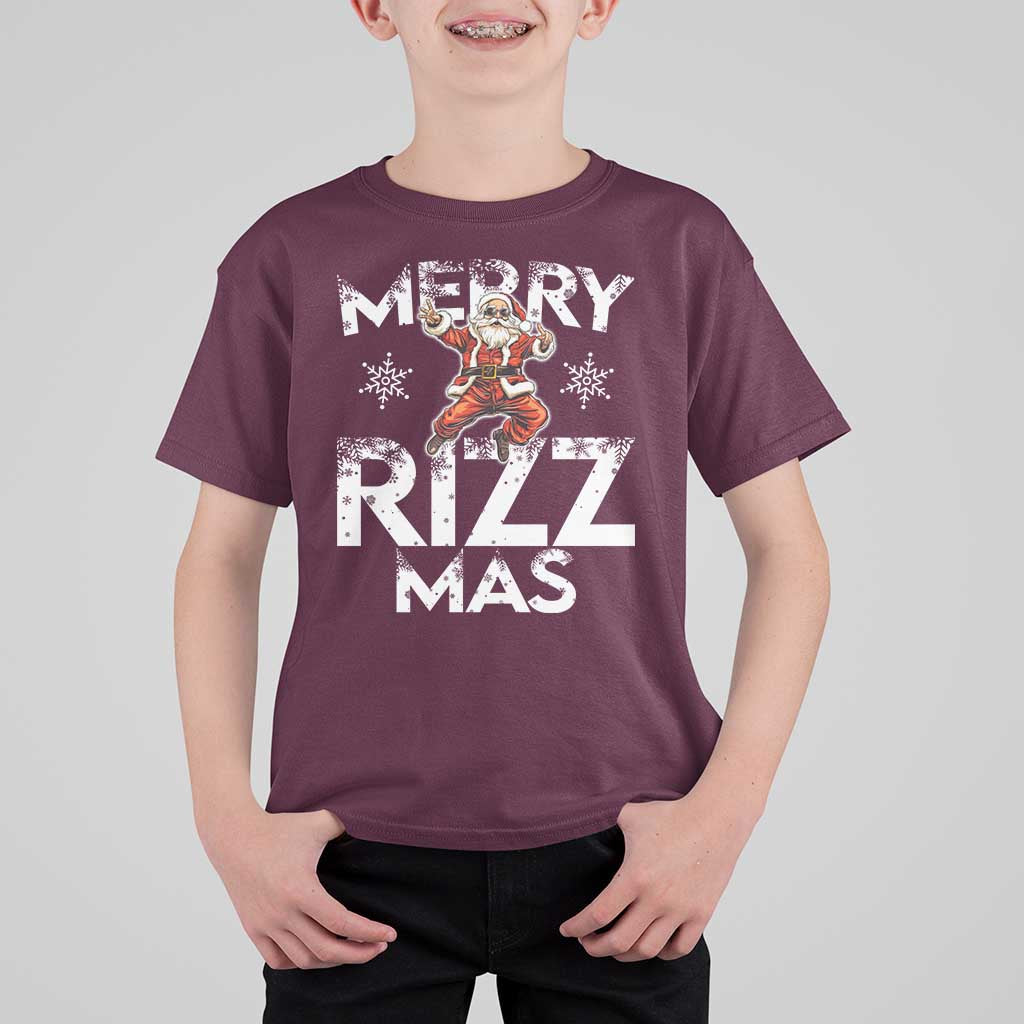 Funny Santa Rizz Christmas T Shirt For Kid Merry Rizz Mas Cool - Wonder Print Shop