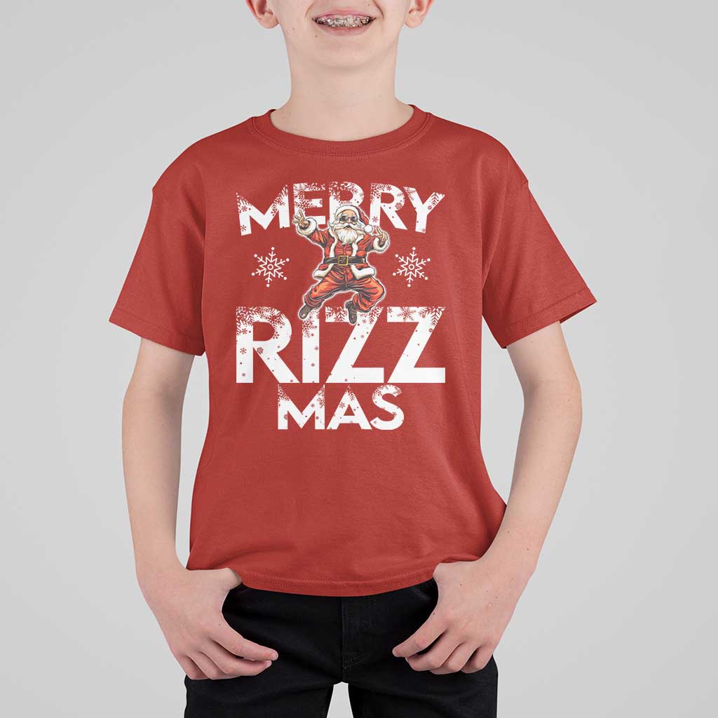 Funny Santa Rizz Christmas T Shirt For Kid Merry Rizz Mas Cool - Wonder Print Shop