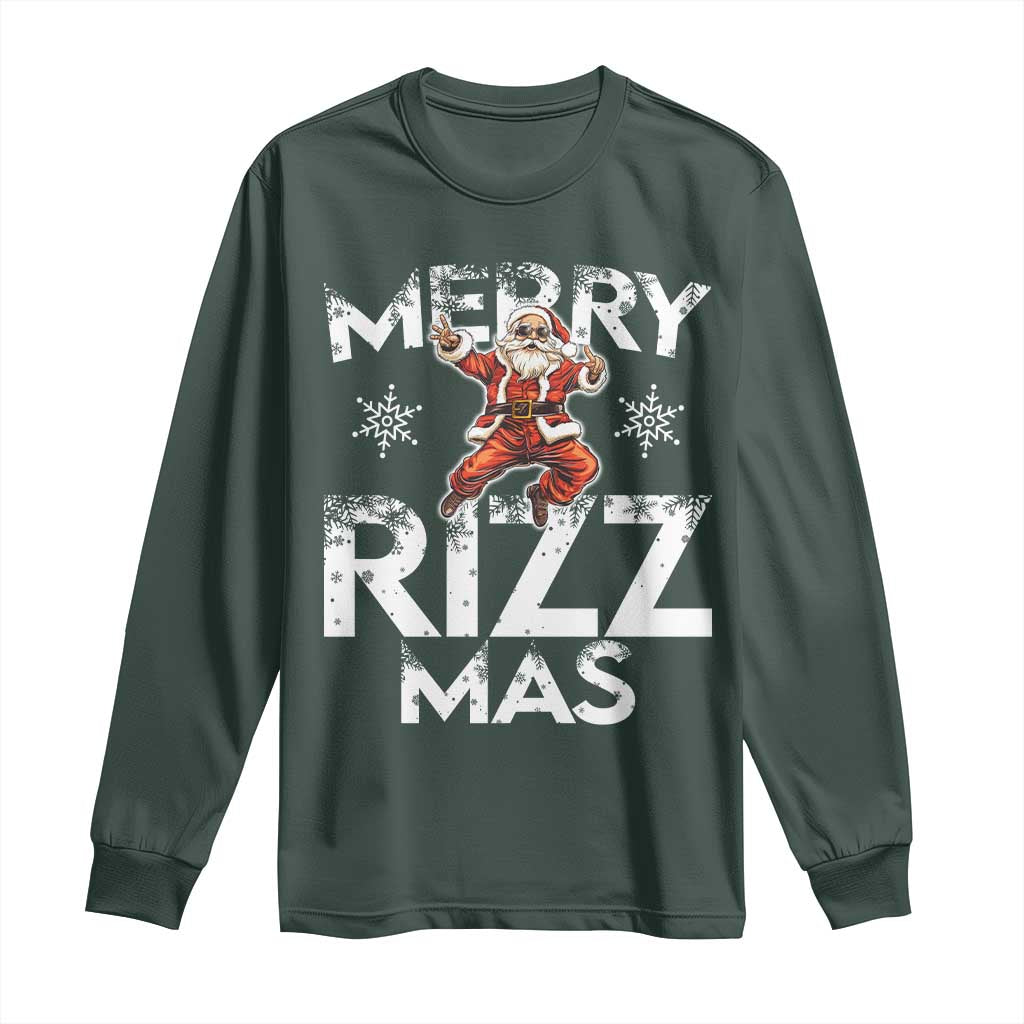 Funny Santa Rizz Christmas Long Sleeve Shirt Merry Rizz Mas Cool