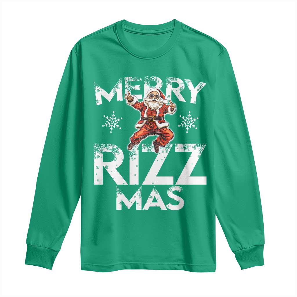 Funny Santa Rizz Christmas Long Sleeve Shirt Merry Rizz Mas Cool