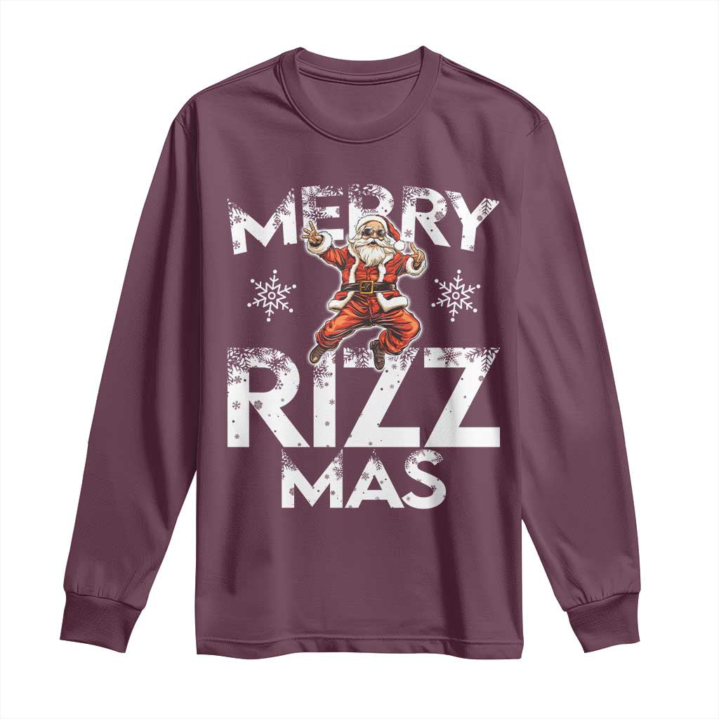 Funny Santa Rizz Christmas Long Sleeve Shirt Merry Rizz Mas Cool