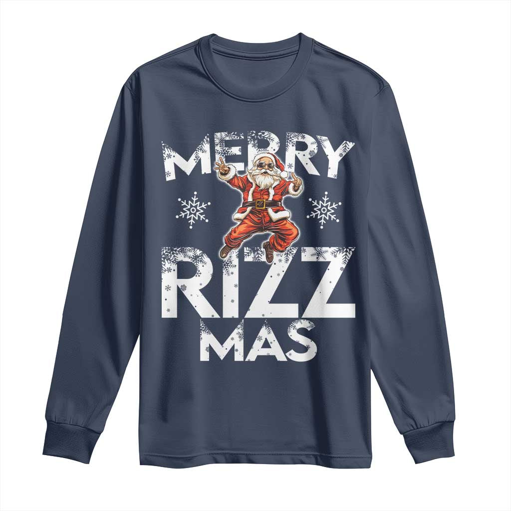 Funny Santa Rizz Christmas Long Sleeve Shirt Merry Rizz Mas Cool