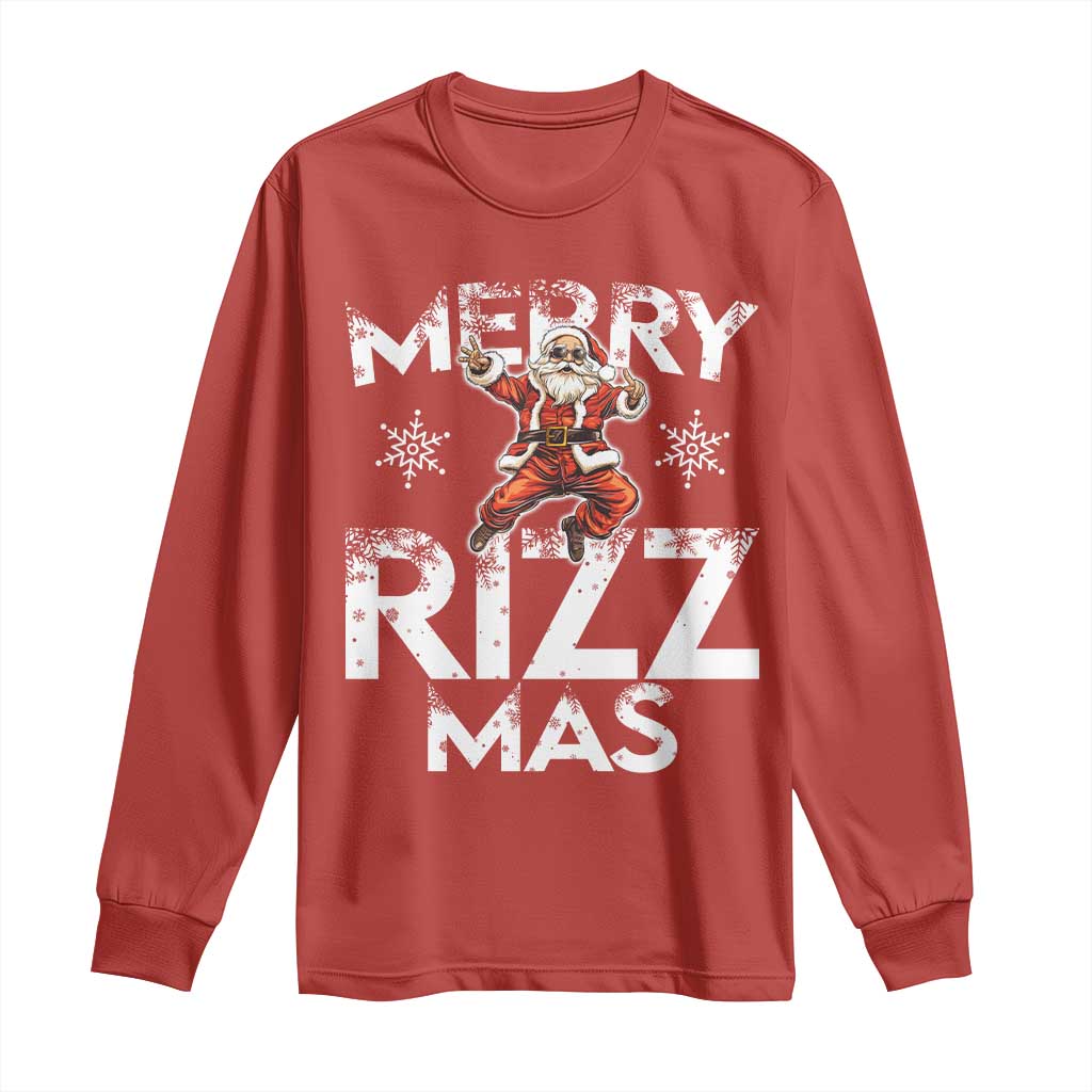 Funny Santa Rizz Christmas Long Sleeve Shirt Merry Rizz Mas Cool