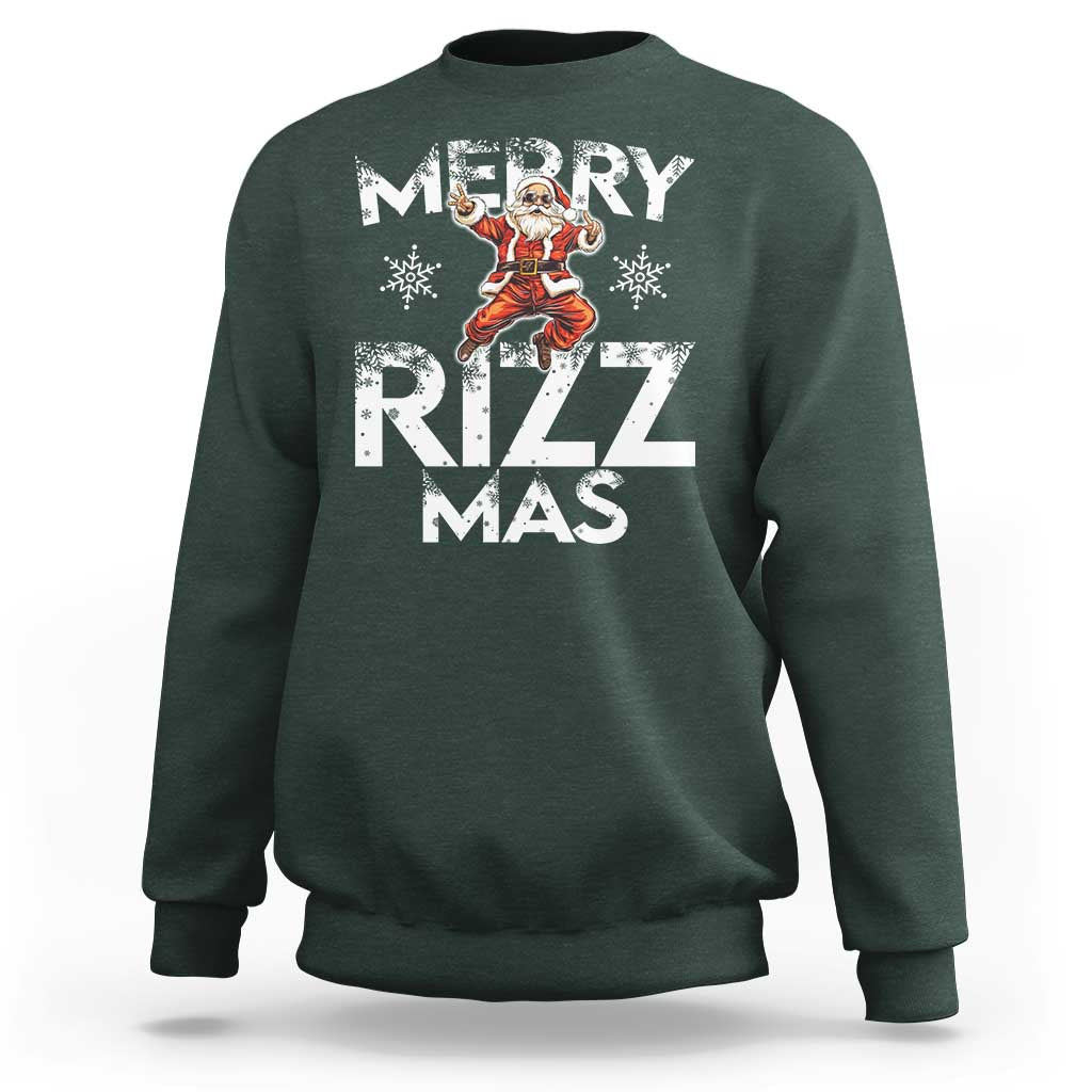Funny Santa Rizz Christmas Sweatshirt Merry Rizz Mas Cool - Wonder Print Shop