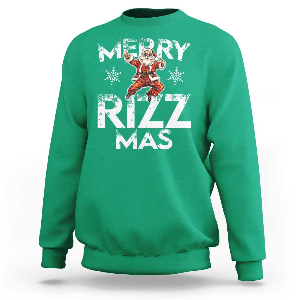 Funny Santa Rizz Christmas Sweatshirt Merry Rizz Mas Cool - Wonder Print Shop