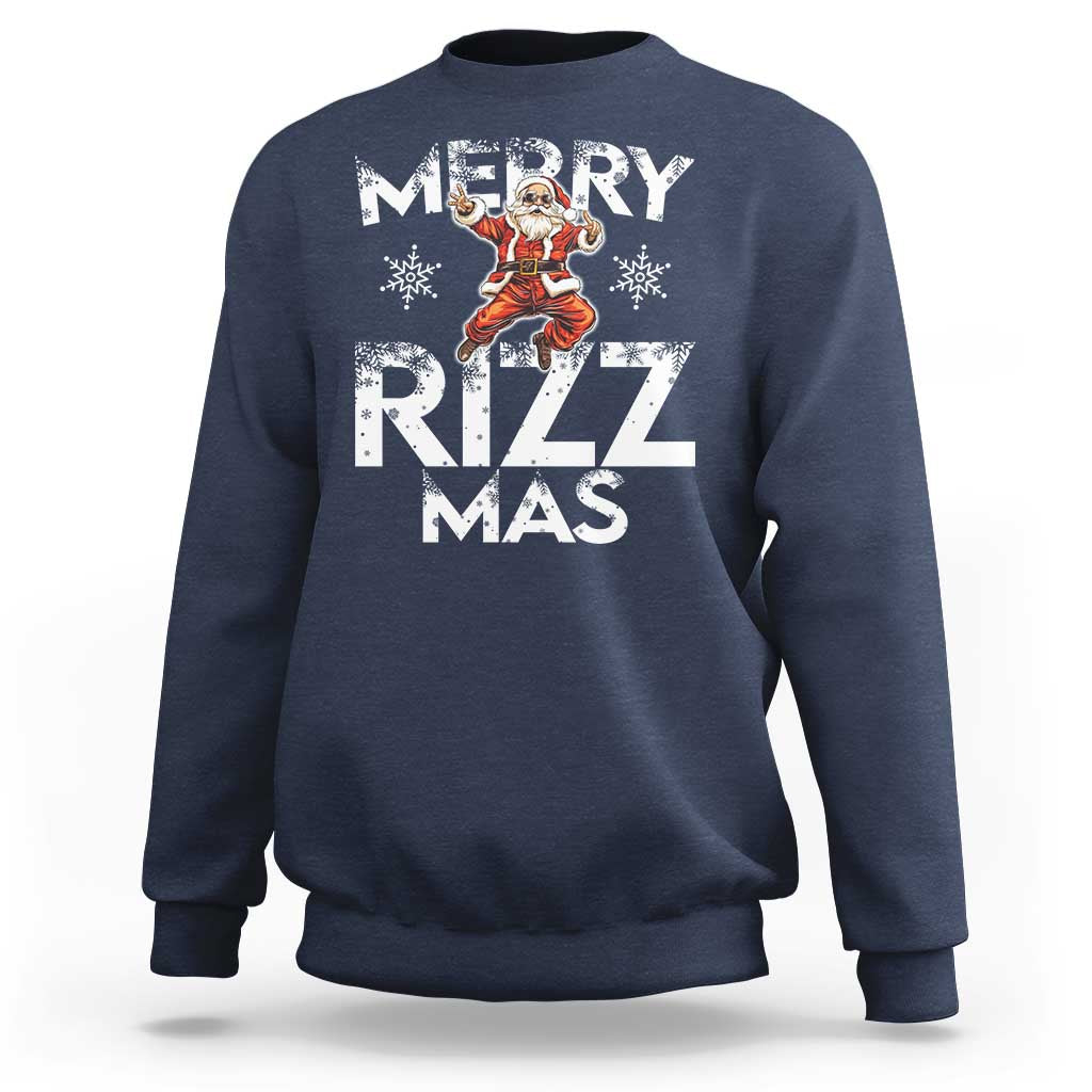 Funny Santa Rizz Christmas Sweatshirt Merry Rizz Mas Cool - Wonder Print Shop