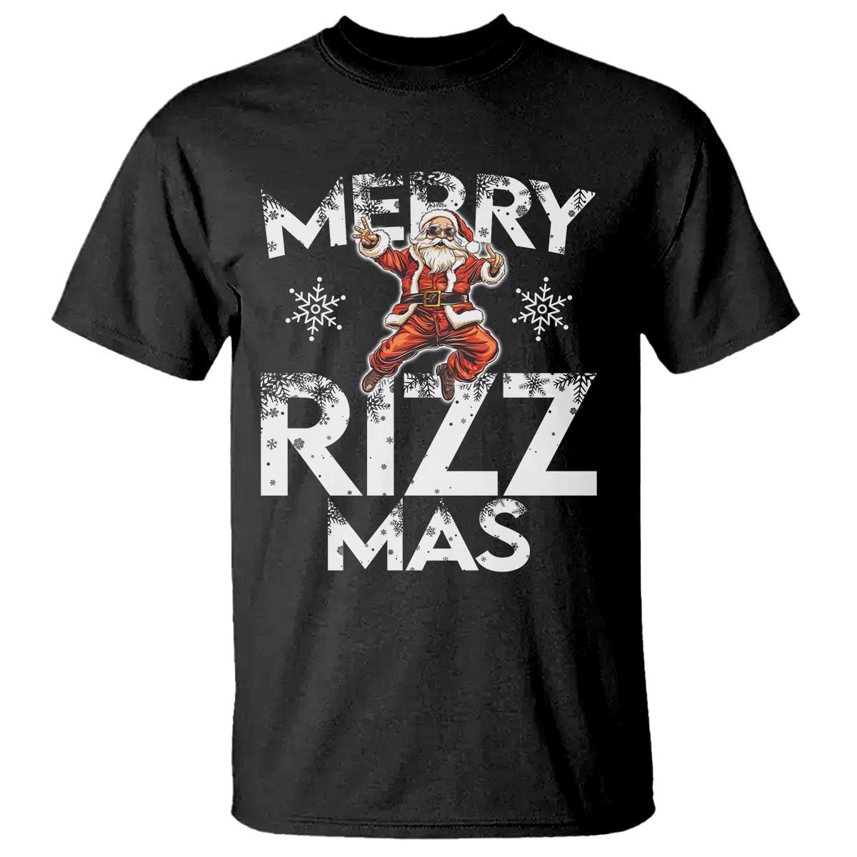 Funny Santa Rizz Christmas T Shirt Merry Rizz Mas Cool - Wonder Print Shop