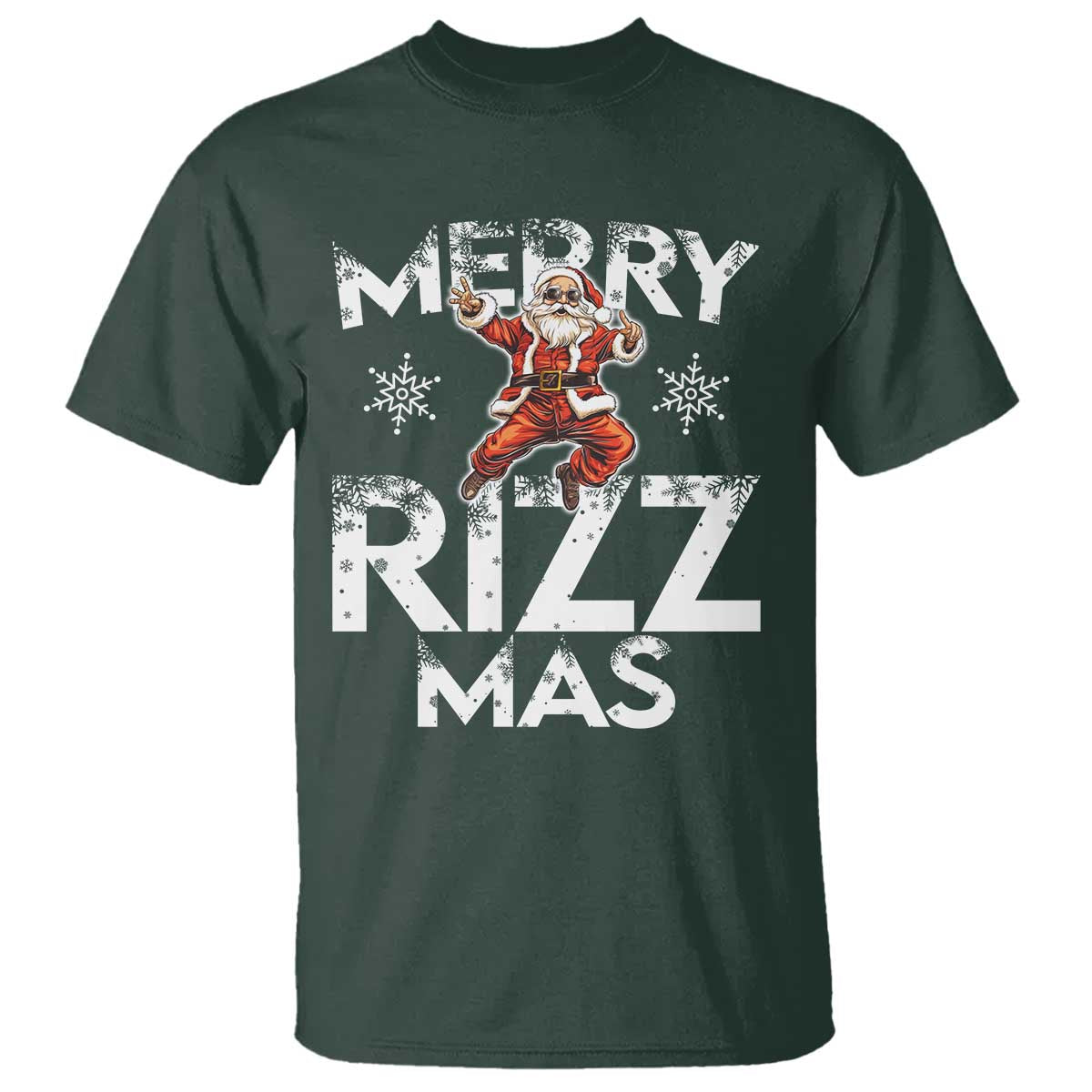 Funny Santa Rizz Christmas T Shirt Merry Rizz Mas Cool - Wonder Print Shop
