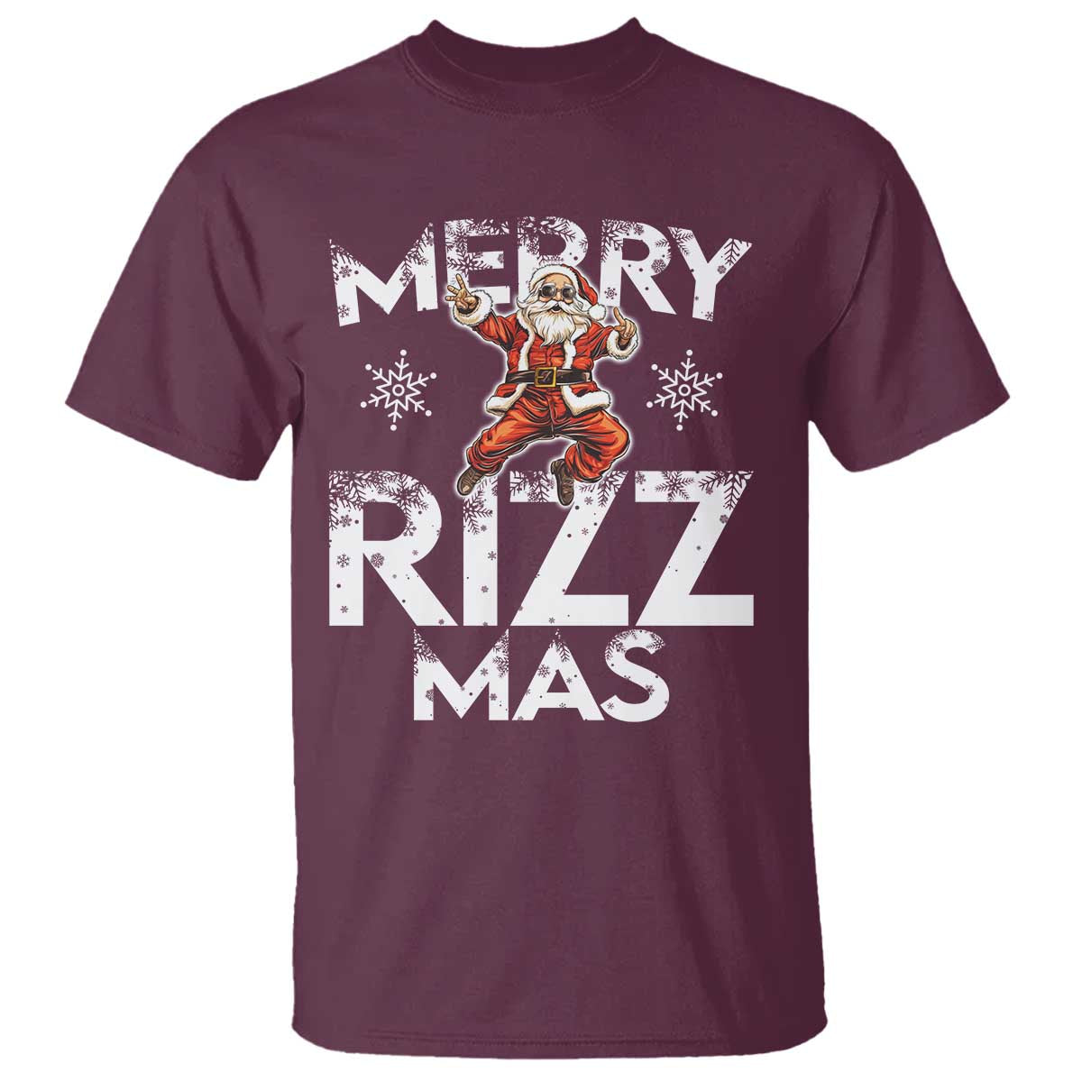 Funny Santa Rizz Christmas T Shirt Merry Rizz Mas Cool - Wonder Print Shop