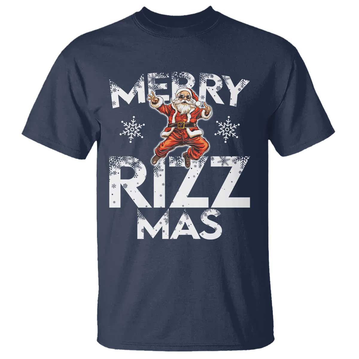Funny Santa Rizz Christmas T Shirt Merry Rizz Mas Cool - Wonder Print Shop