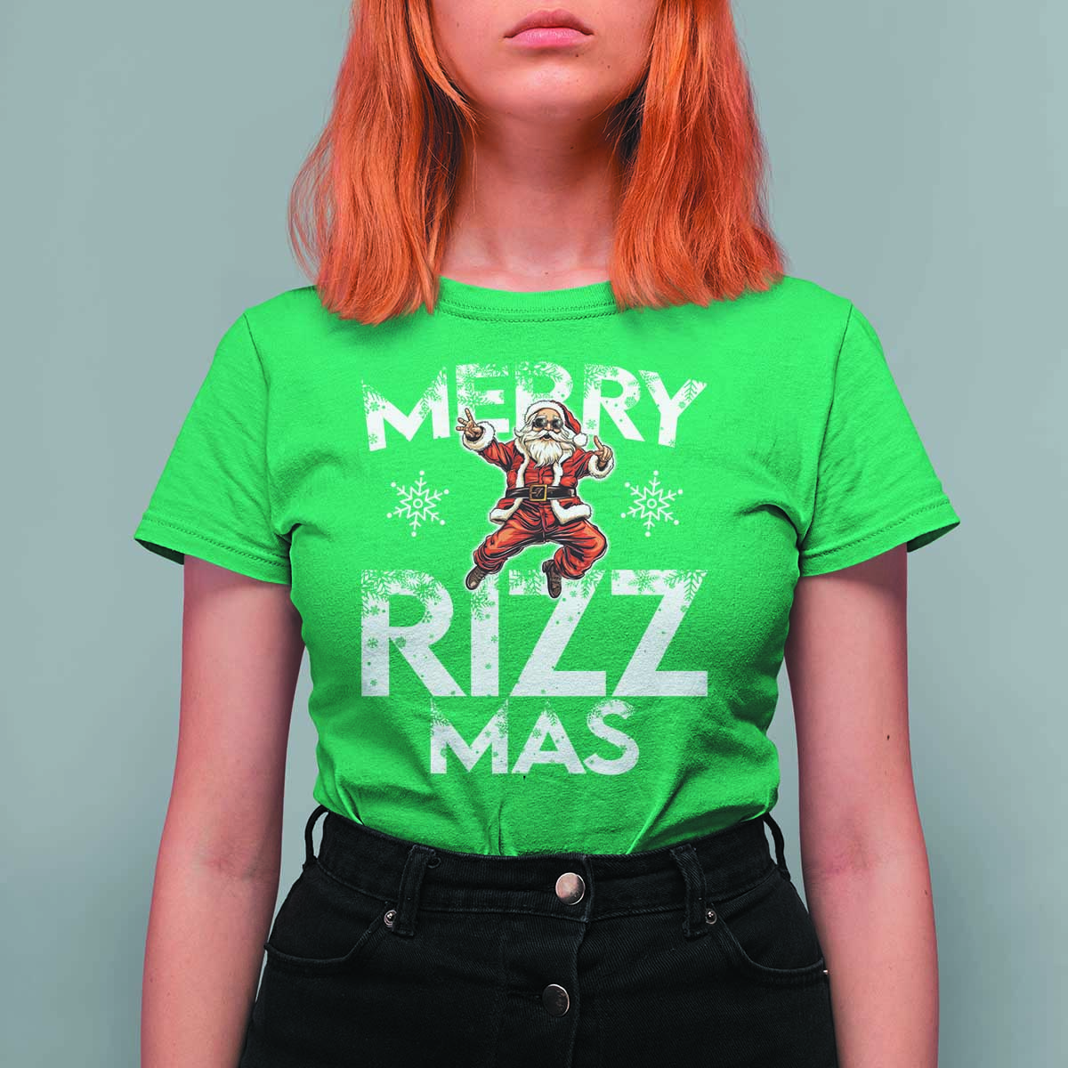 Funny Santa Rizz Christmas T Shirt For Women Merry Rizz Mas Cool - Wonder Print Shop