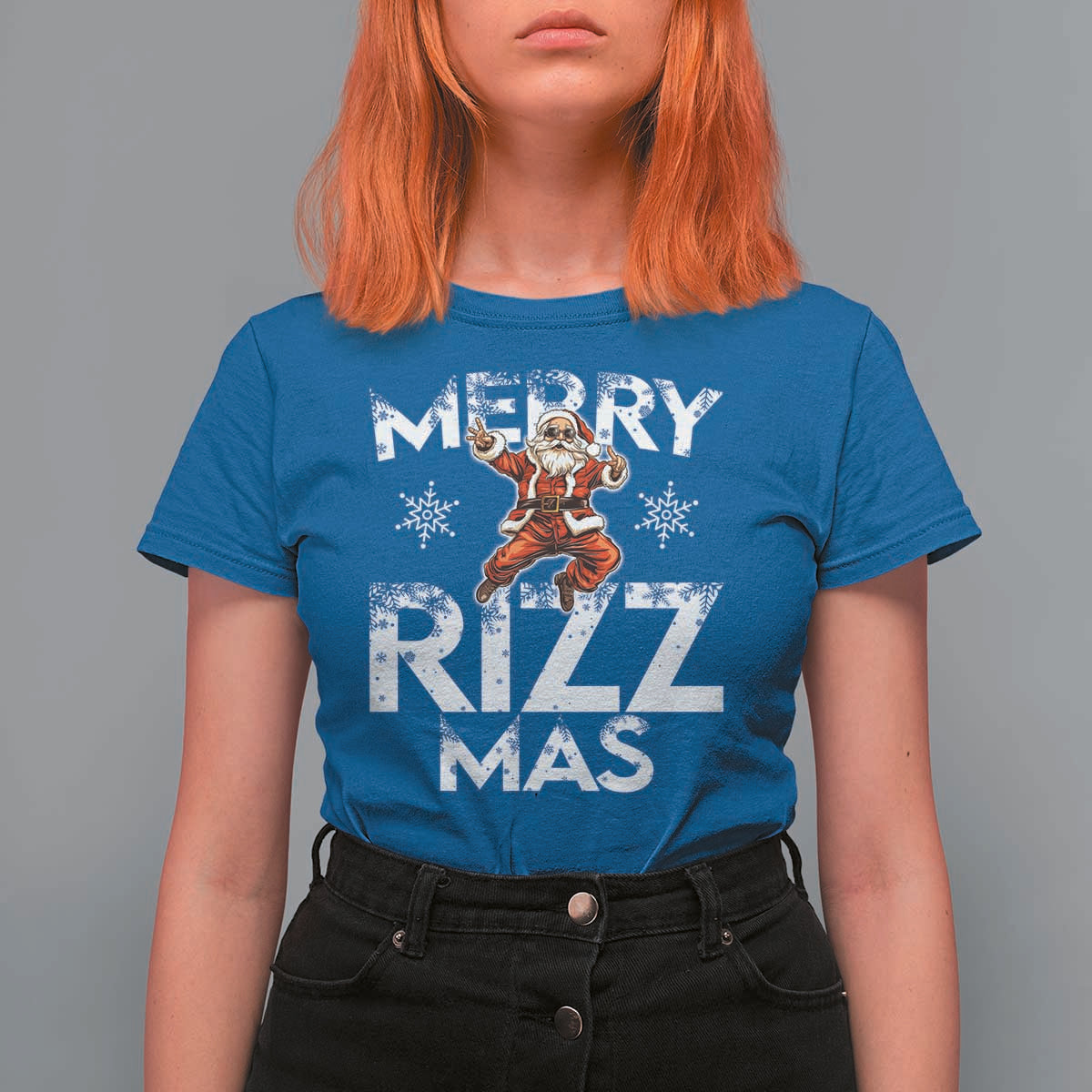Funny Santa Rizz Christmas T Shirt For Women Merry Rizz Mas Cool - Wonder Print Shop