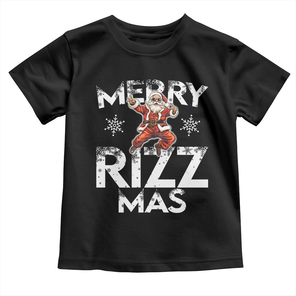 Funny Santa Rizz Christmas Toddler T Shirt Merry Rizz Mas Cool