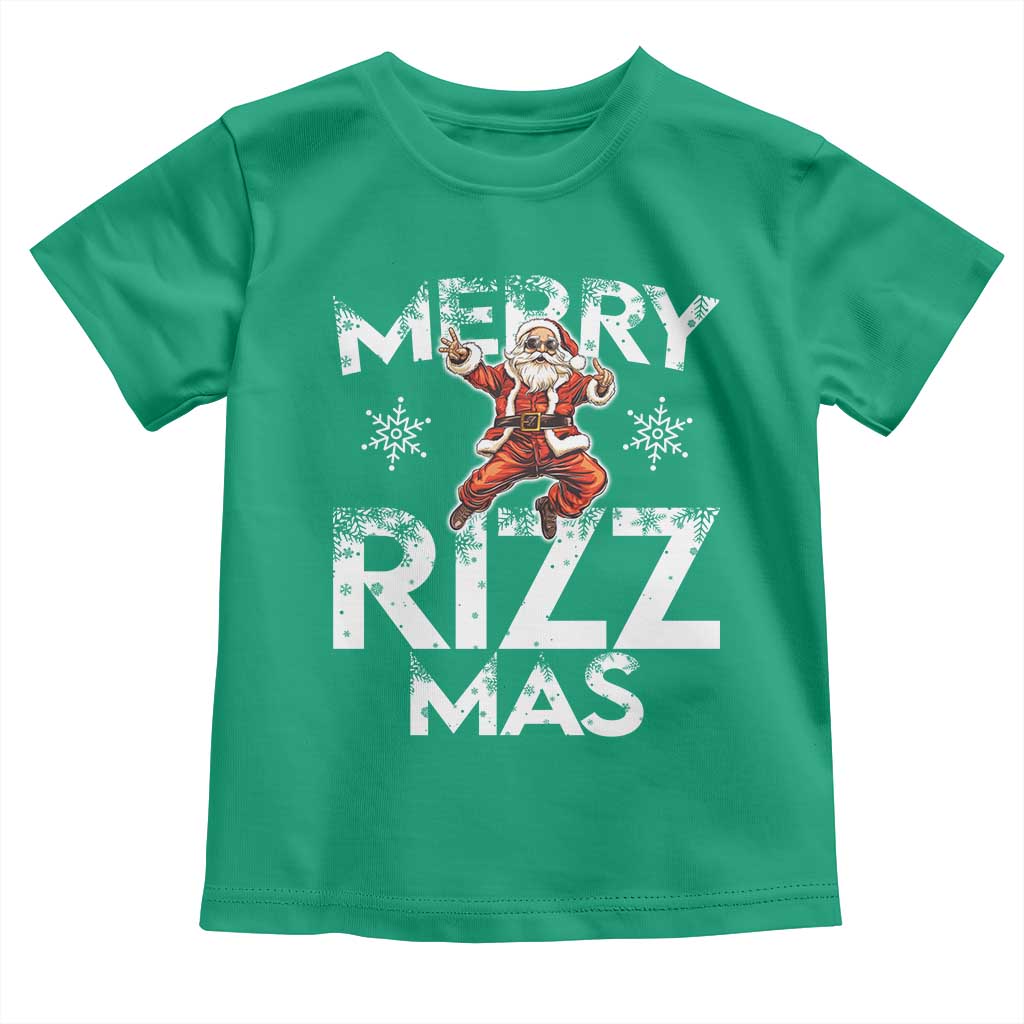 Funny Santa Rizz Christmas Toddler T Shirt Merry Rizz Mas Cool