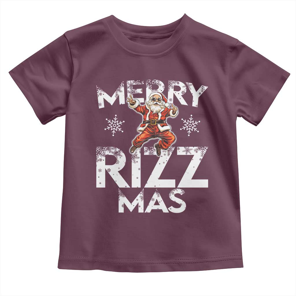Funny Santa Rizz Christmas Toddler T Shirt Merry Rizz Mas Cool