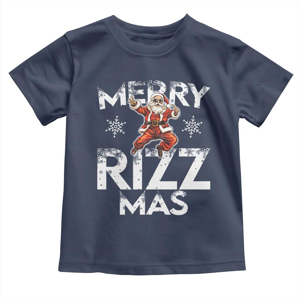 Funny Santa Rizz Christmas Toddler T Shirt Merry Rizz Mas Cool