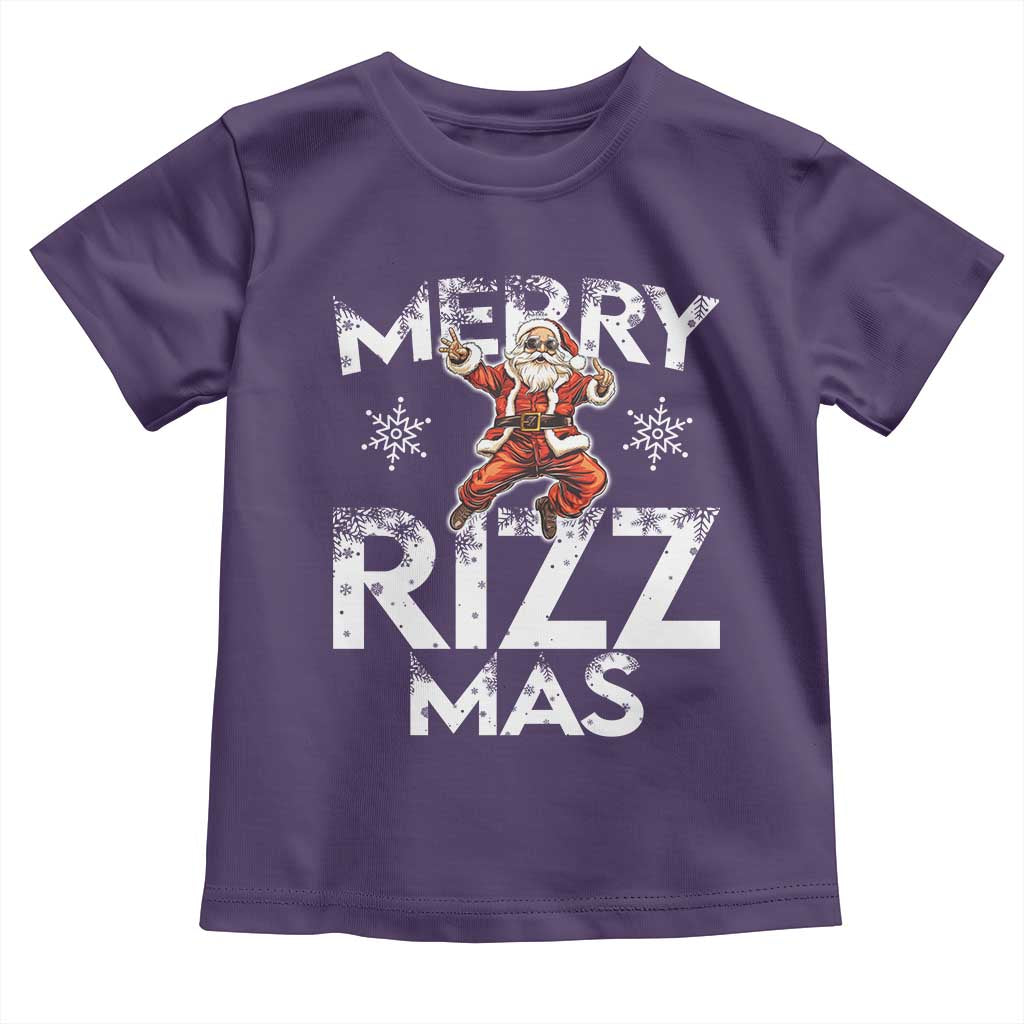 Funny Santa Rizz Christmas Toddler T Shirt Merry Rizz Mas Cool
