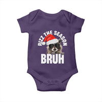 Funny Rizz Christmas Raccoon Baby Onesie Rizz The Season Bruh Santa Hat