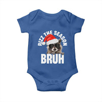Funny Rizz Christmas Raccoon Baby Onesie Rizz The Season Bruh Santa Hat