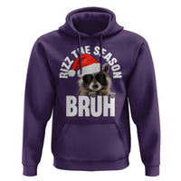 Funny Rizz Christmas Raccoon Hoodie Rizz The Season Bruh Santa Hat