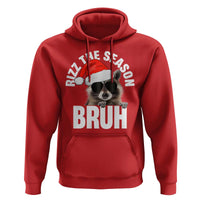 Funny Rizz Christmas Raccoon Hoodie Rizz The Season Bruh Santa Hat