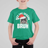 Funny Rizz Christmas Raccoon T Shirt For Kid Rizz The Season Bruh Santa Hat - Wonder Print Shop
