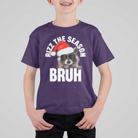 Funny Rizz Christmas Raccoon T Shirt For Kid Rizz The Season Bruh Santa Hat - Wonder Print Shop