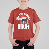 Funny Rizz Christmas Raccoon T Shirt For Kid Rizz The Season Bruh Santa Hat - Wonder Print Shop