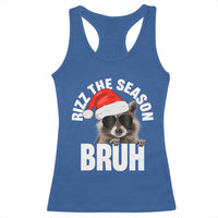Funny Rizz Christmas Raccoon Racerback Tank Top Rizz The Season Bruh Santa Hat