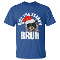 Funny Rizz Christmas Raccoon T Shirt Rizz The Season Bruh Santa Hat - Wonder Print Shop