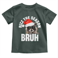 Funny Rizz Christmas Raccoon Toddler T Shirt Rizz The Season Bruh Santa Hat