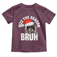 Funny Rizz Christmas Raccoon Toddler T Shirt Rizz The Season Bruh Santa Hat