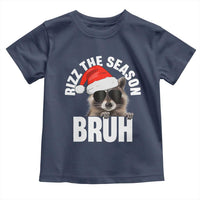 Funny Rizz Christmas Raccoon Toddler T Shirt Rizz The Season Bruh Santa Hat