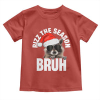 Funny Rizz Christmas Raccoon Toddler T Shirt Rizz The Season Bruh Santa Hat
