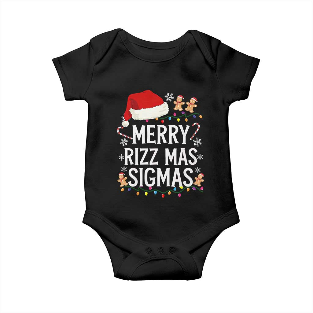 Funny Santa Rizz Christmas Baby Onesie Merry Rizzmas Sigmas