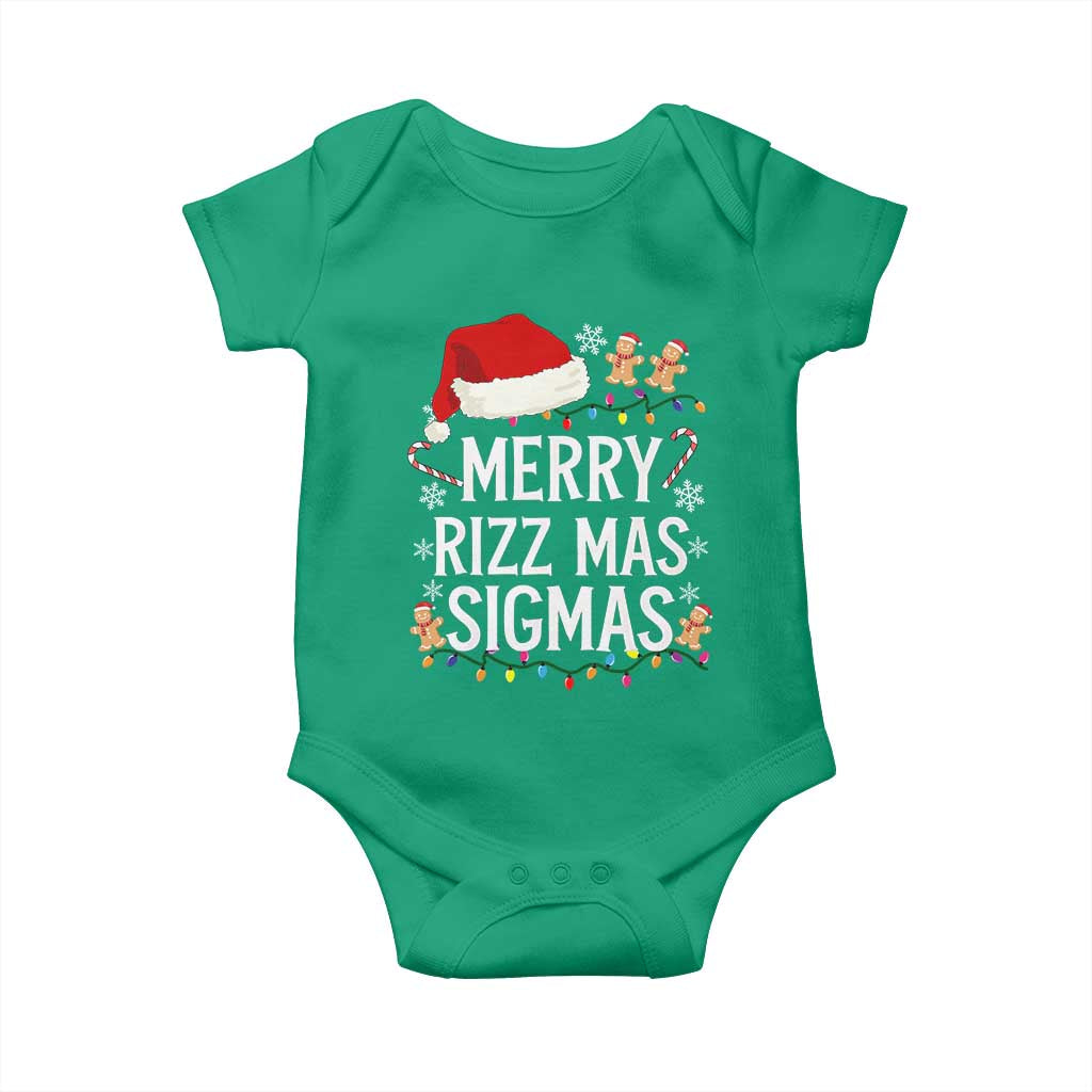 Funny Santa Rizz Christmas Baby Onesie Merry Rizzmas Sigmas