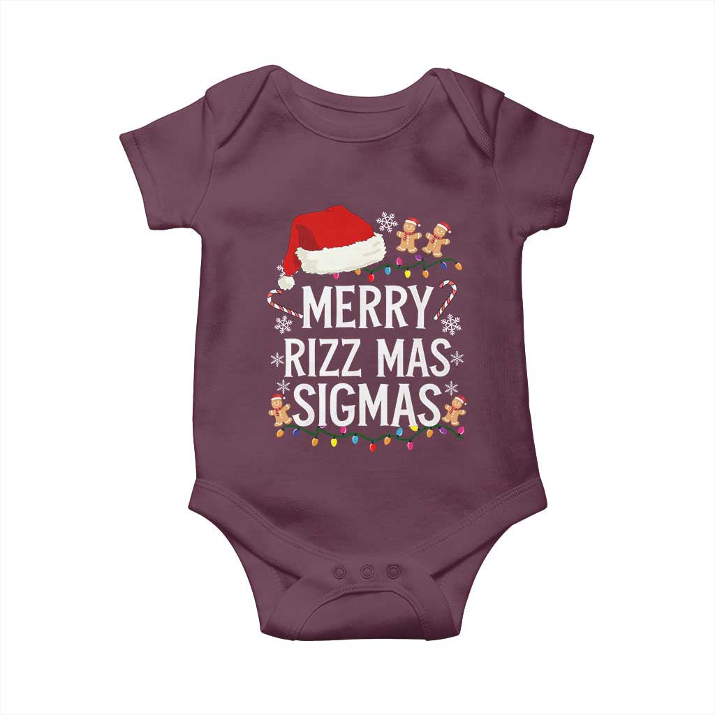 Funny Santa Rizz Christmas Baby Onesie Merry Rizzmas Sigmas
