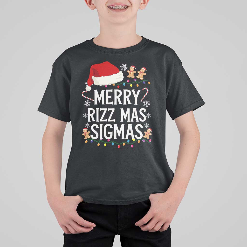 Funny Santa Rizz Christmas T Shirt For Kid Merry Rizzmas Sigmas - Wonder Print Shop