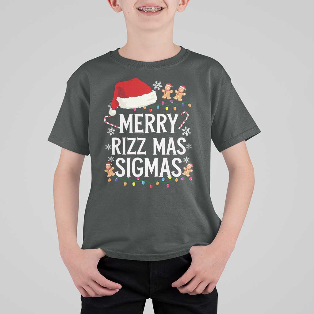 Funny Santa Rizz Christmas T Shirt For Kid Merry Rizzmas Sigmas - Wonder Print Shop