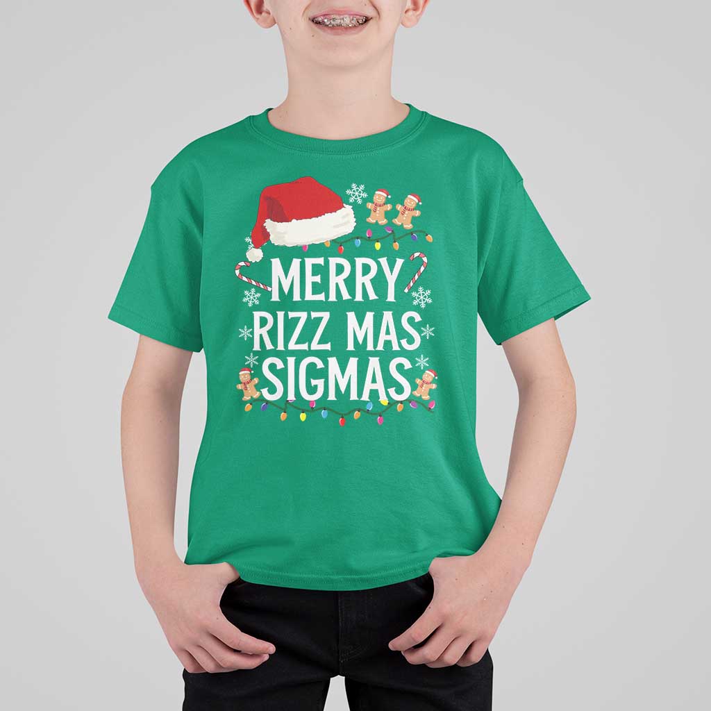 Funny Santa Rizz Christmas T Shirt For Kid Merry Rizzmas Sigmas - Wonder Print Shop