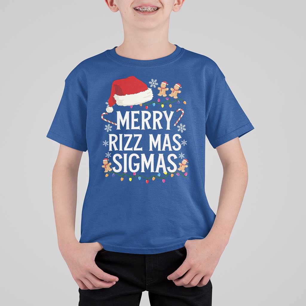 Funny Santa Rizz Christmas T Shirt For Kid Merry Rizzmas Sigmas - Wonder Print Shop
