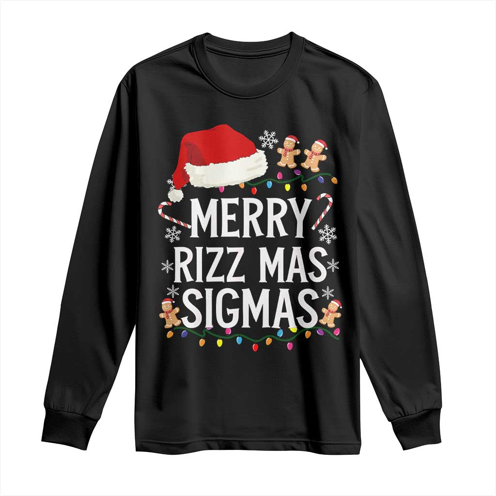 Funny Santa Rizz Christmas Long Sleeve Shirt Merry Rizzmas Sigmas
