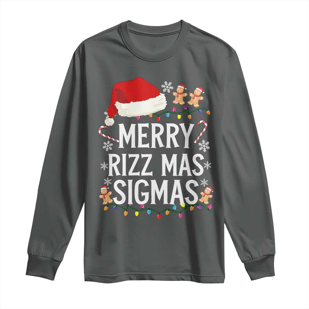 Funny Santa Rizz Christmas Long Sleeve Shirt Merry Rizzmas Sigmas